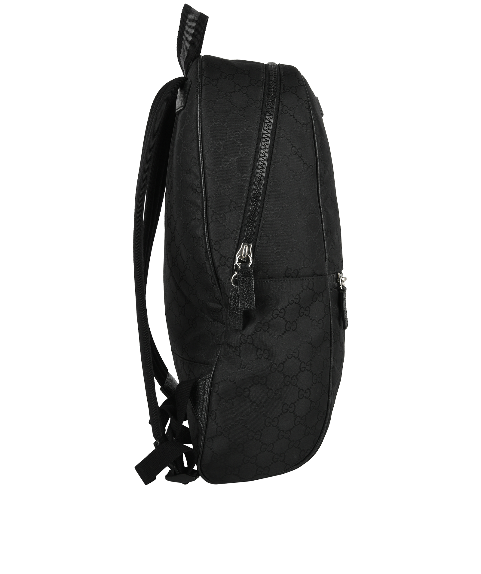 GG Backpack, &pound;620, Handbags, Black, Nylon, Side view
